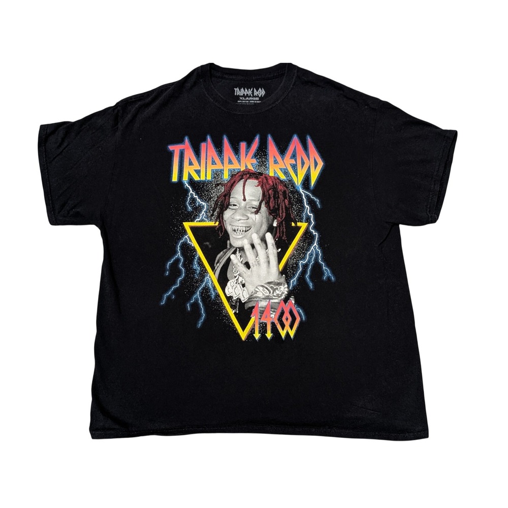 Trippie Redd Graphic T-Shirt Women XL Black 1400 Lightning Bolt Hip Hop Rap Tee